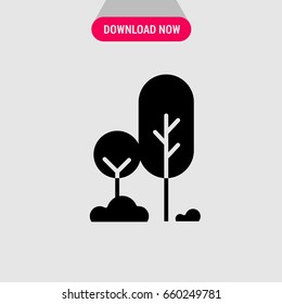 Forest vector icon, Some trees and brush shapes symbol. Simple, modern flat vector illustration for mobile app, website or desktop app  
