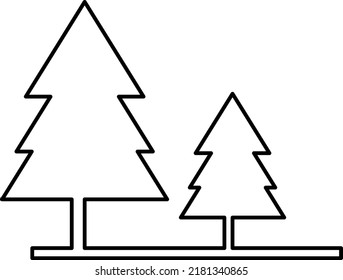 Forest vector icon. Three Tree sign isolated on white background..eps
