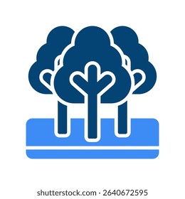 Forest Vector Icon for Tree Lovers and National Park Adventures. Green woodlands illustration, outdoor camping and eco tourism.