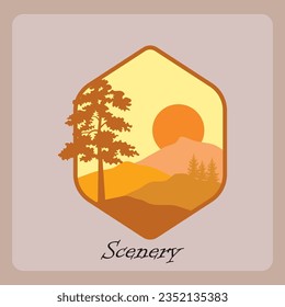 Waldvektorgrafik mit Hexagon-Design