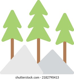 forest Vector illustration on a transparent background. Premium quality symmbols. Line Color vector icons for concept and graphic design.