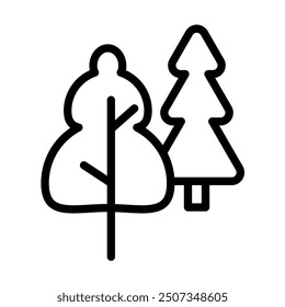 forest Vector Line Icon Design