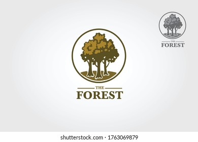 The Forest Vector Logo Illustration. Forest Logo Template is stylish, natural growth and life power.