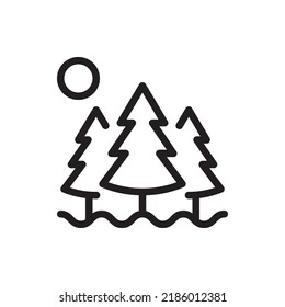 Forest Vector Outline Icon. EPS 10 File Park and Nature Symbol
