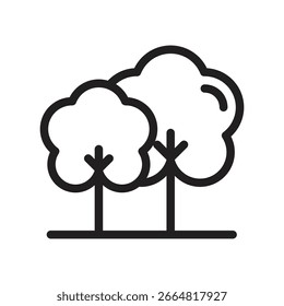 Forest Vector Outline Icon. EPS 10 file 