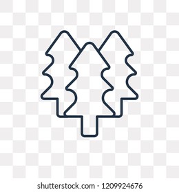 Forest vector outline icon isolated on transparent background, high quality linear Forest transparency concept can be used web and mobile