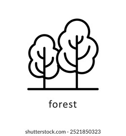  ilustração do estilo de ícone do vetor da floresta. Símbolo no plano de fundo branco EPS 10 Arquivo