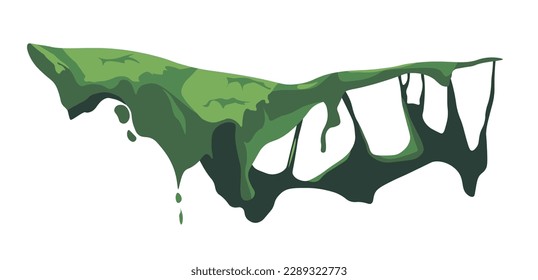 Forest vegetation and botany, flowers and flora diversity of forests and woods. Isolated moss growing in park, damp and moist space. Wilderness and nature scenery design. Vector in flat style