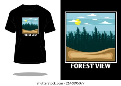 forest view retro t shirt design