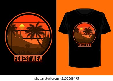 Forest view retro vintage t shirt design