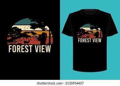 Forest view retro vintage t shirt design