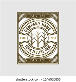 forest vintage logo design