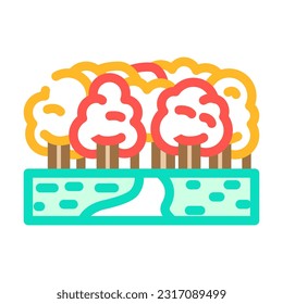 forest walk autumn season color icon vector. forest walk autumn season sign. isolated symbol illustration