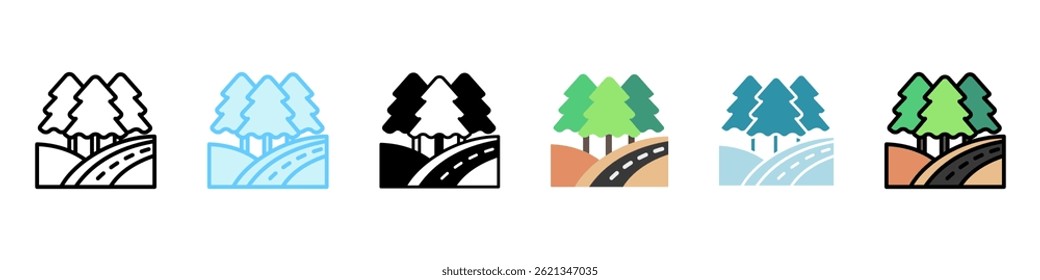Forest Walk multi style, mini illustration icon, related to relaxation, spa, wellness and more. Vector EPS 10 for modern concept, print, UI, UX kit, web and app development
