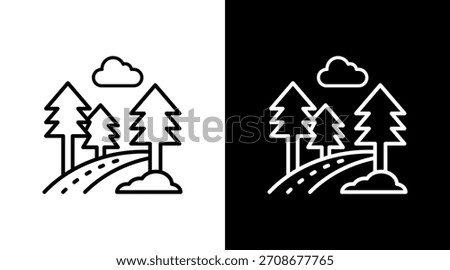 Forest Walk White Icon Set Design