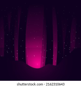 forest wallpaper at night, mystical forest background, mystical forest, fantasy background, fantasy Forest Illustration Dark Night Magic Trees, purple light