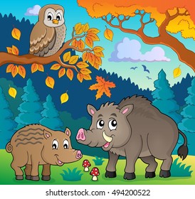 Forest wildlife theme image 5 - eps10 vector illustration.