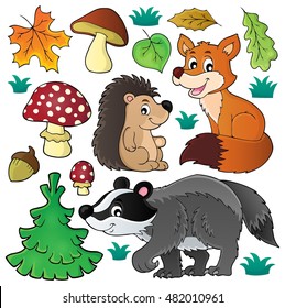 Tema de la fauna silvestre conjunto 1 - ilustración vectorial eps10.