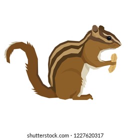 Forest Wildlife Vector animals Geometric style Chipmunk with peanut set