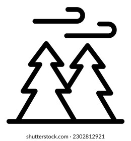 Vector de contorno del icono del viento forestal. Eco limpio. Depuración fría