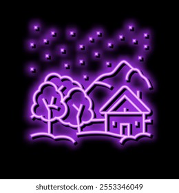 forest winter neon light sign vector. forest winter illustration