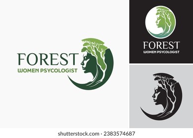 "Forest Women Psychologists Logo Design" is a design asset that is suitable for psychologists specializing in therapy or counseling for women in natural and calming environments.