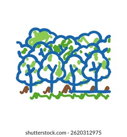 forest wood timber doodle icon sketch vector. forest wood timber sign. isolated symbol illustration