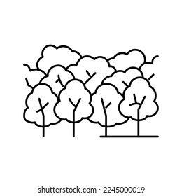 forest wood timber line icon vector. forest wood timber sign. isolated contour symbol black illustration