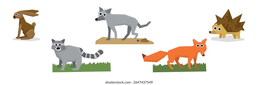 Conjunto de Vetores de Fauna Selvagem e Animal de Floresta e Floresta