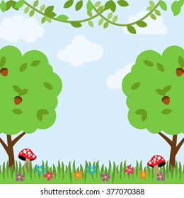 Forest or Woodland Vector Background