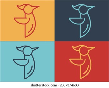 Forest Woodpecker Logo Template, Simple Flat Icon of wild,forest,tree