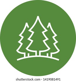 Forest Woods Evergreen Outline Icon