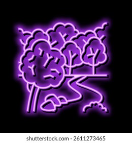 forest yellow autumn neon light sign vector. forest yellow autumn illustration