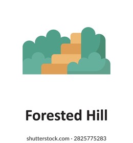 Forested Hill Vector Icon which can easily modify or edit

