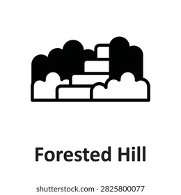 Forested Hill Vector Icon which can easily modify or edit

