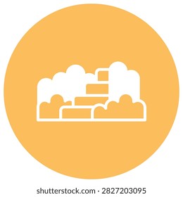 Forested Hill Vector Icon which can easily modify or edit

