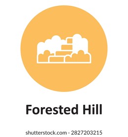 Forested Hill Vector Icon which can easily modify or edit

