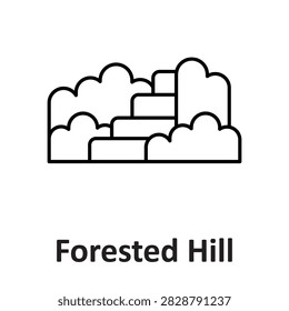 Forested Hill Vector Icon which can easily modify or edit

