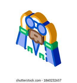 forester looking binoculars icon vector. isometric forester looking binoculars sign. color isolated symbol illustration