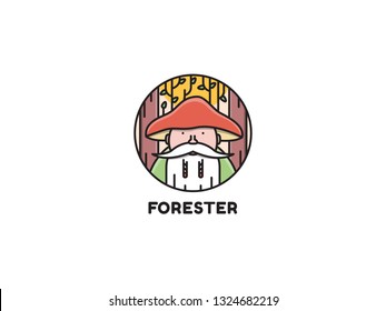 Forester Spirit Of The Forest Mushroom Filled Oultine Logo