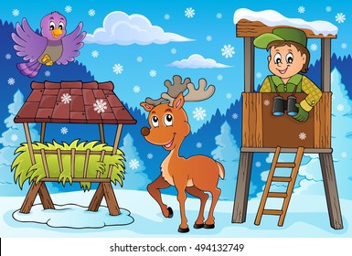Forester winter theme 3 - eps10 vector illustration.