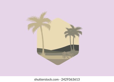 Forest,Landscape of isolated trees. Silhouette vector