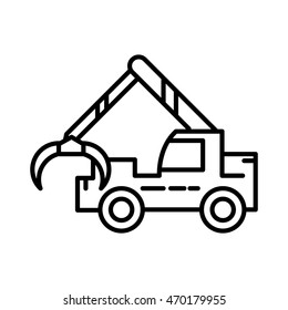 forestry cranes linear icon. Thin line design