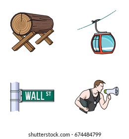 forestry, finance and other web icon in cartoon style.travel, fitness icons in set collection.