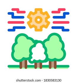 forestry mechanical gear icon vector. forestry mechanical gear sign. color symbol illustration