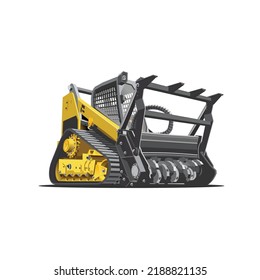 forestry mulching and land clearing machine referred to a forestry mulcher, forest masticator or brushcutter.