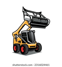 forestry mulching machine illustration vector