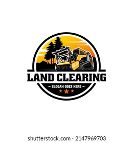 Forestry Mulching Machine Isolated Logo Vector	