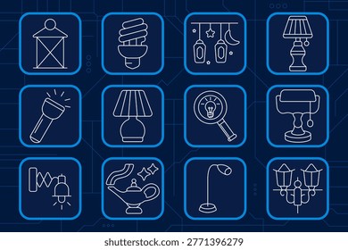 Forestry set icon. Tree cutting axe, forest location marker, pine trees, logging hammer, wood saw, forest landscape, tree protection hand, stump, timber logs, tree cycle arrows, lumberjack worker