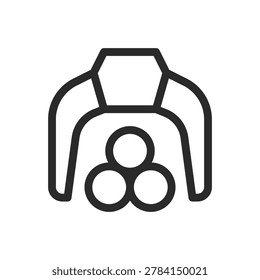 Forestry Timber Grapple line icon, Timber Grapple For Log Handling and Loading vector symbol with editable stroke